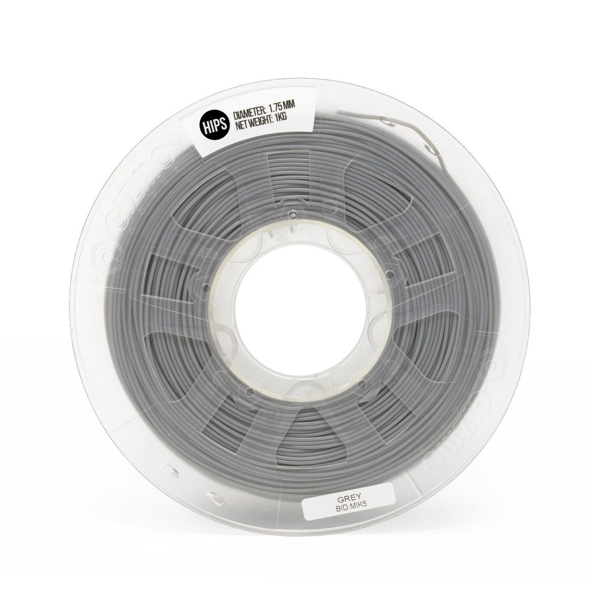Gizmo Dorks 1.75mm Hips Filament 1kg / 2.2lb for 3D Printers, Gray Gizmo Dorks