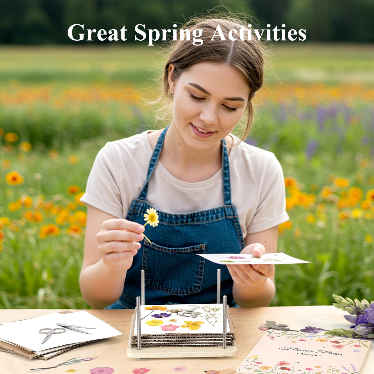 Aboofx Flower Press Kit, Craft Kits 8.6"x6.5" 8 Layers Wooden Flowers Pressing Kit for Crafts Pressed Flowers and Plant for DIY Art, Preservation for Bookmark Frame Wedding Flower Drying Aboofx