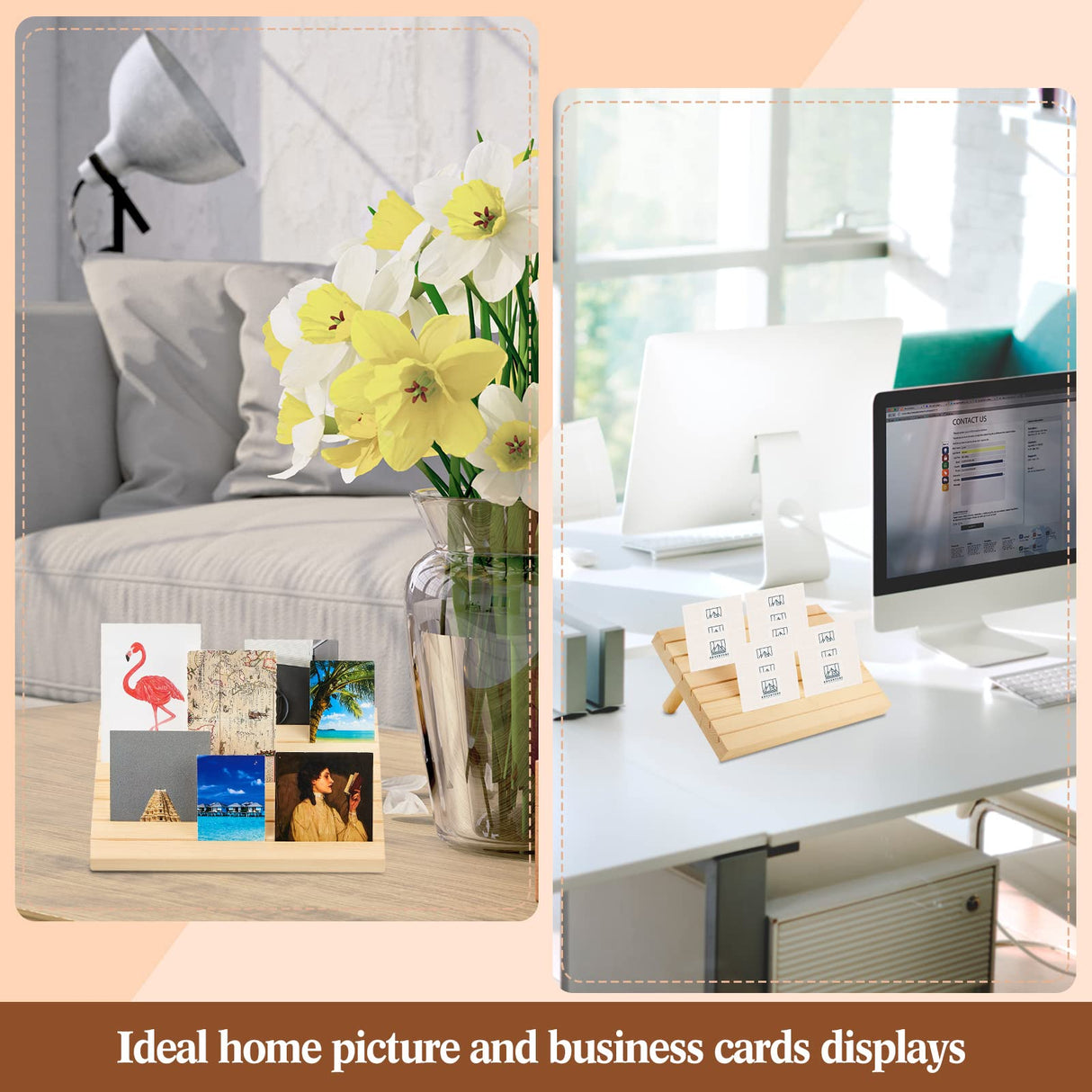 124 Pcs Wood earring card display wooden earring display stand 4 Set Jewelry stand holder with Card for Jewelry Selling(Wood Color) Marsui