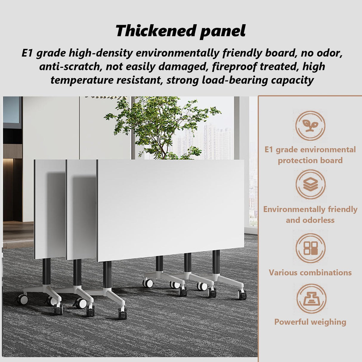 HSHBDDM Folding Conference Table Foldable Conference Table, Conference Rooms Flip Top Mobile Training Table, Folding Flip Top Office Meeting Table Mobile Conference Table for Office,Meeting Room HSHBDDM