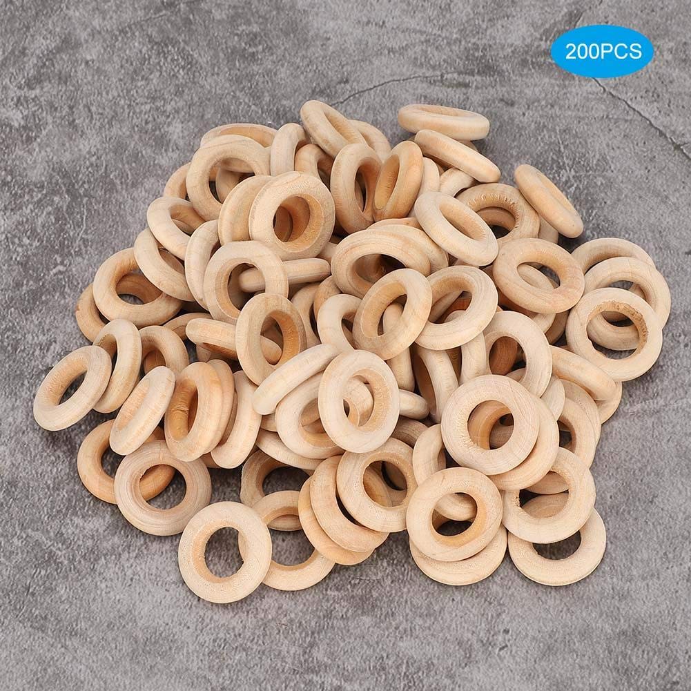 Wooden Rings, 200pcs 20mm Wooden Rings for Crafts, Unfinished Wood Rings Smooth Wood Circles for DIY Connectors, and Jewelry Making ZJchao