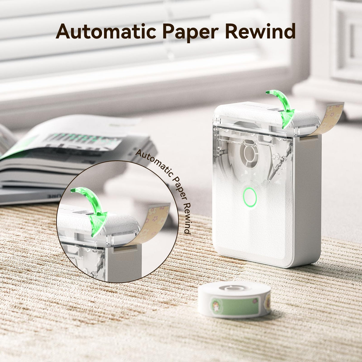 NIIMBOT D110 Upgraded Version Mini Label Maker Machine with Tape, Portable Bluetooth Thermal Printer, Sticker Labeler with Multiple Templates for Office Organization Home Kitchen School, White NIIMBOT