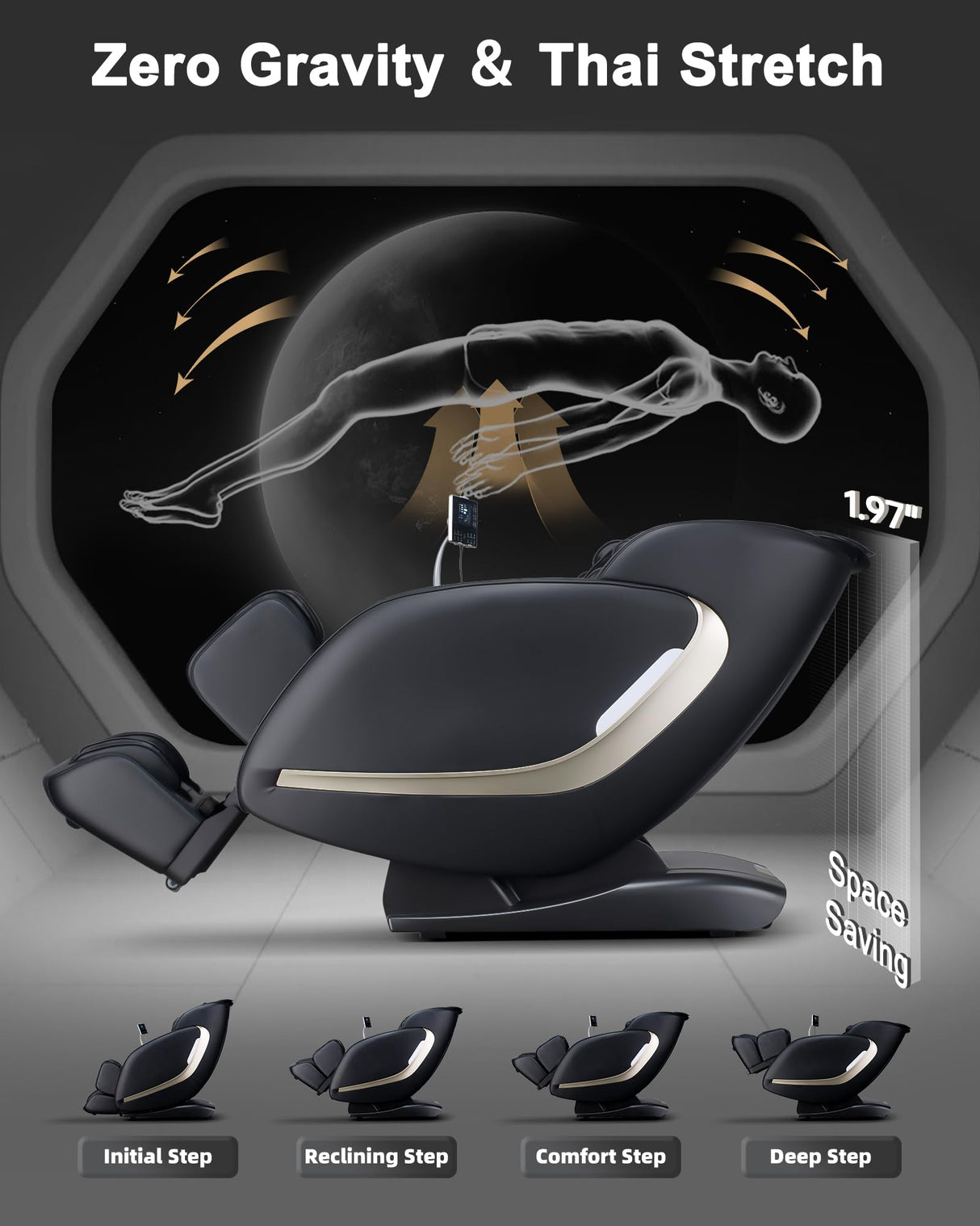 EASPEARL R8089 Pro 4D Massage Chair,SL-Track Zero Gravity Massage with Heat,OTA System,Electric Footrest,Airbags,Bluetooth,APP Control,Shiatsu Massage Chairs Full Body and Recliner with Stretch EASPEARL