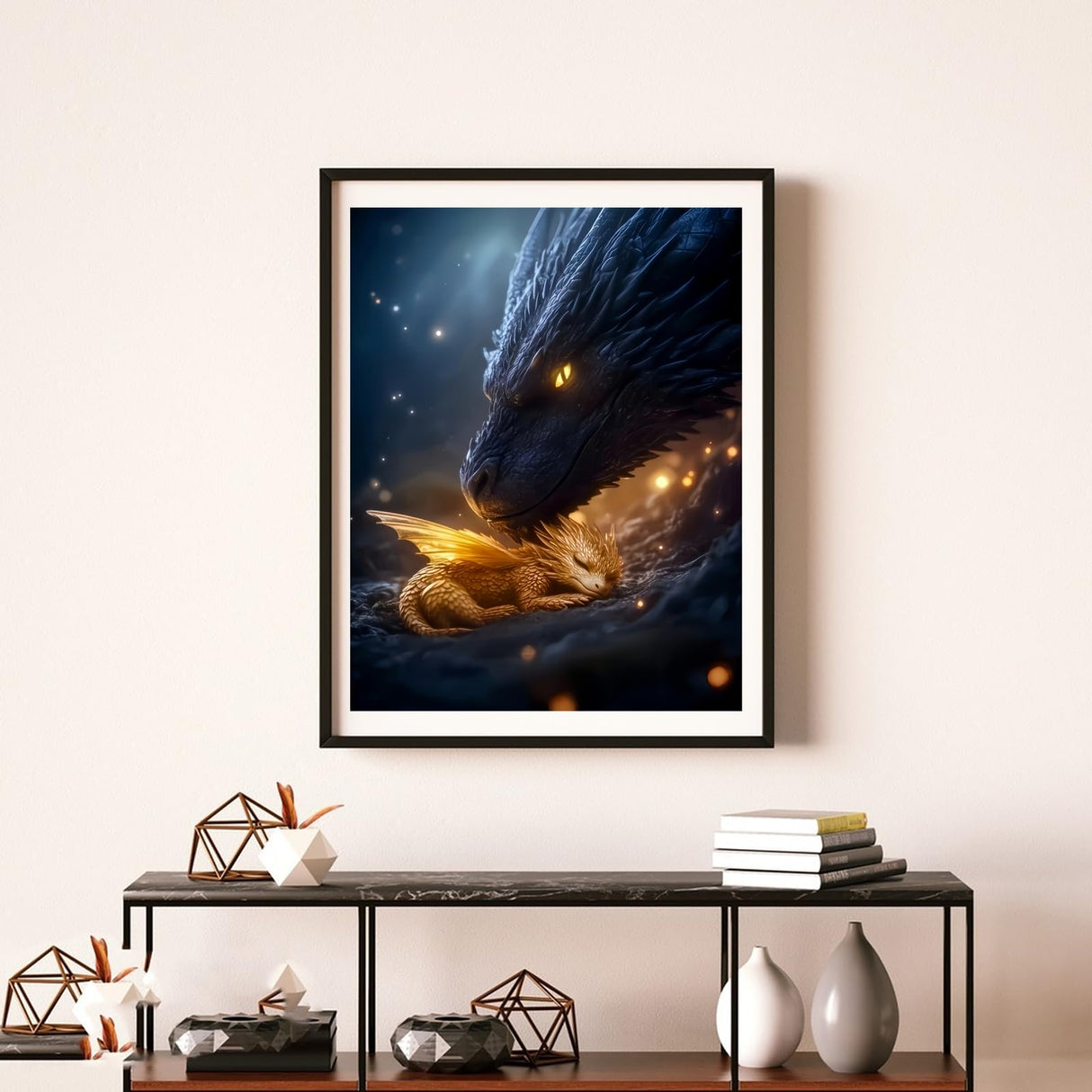 5D Dragon Diamond Painting Kits for Adults, Dragon Diamond Art Kits for Adults Beginner, DIY Full Drill Diamond Dot Gem Painting for Home Wall Decor 12x16inch BYGFHLYW