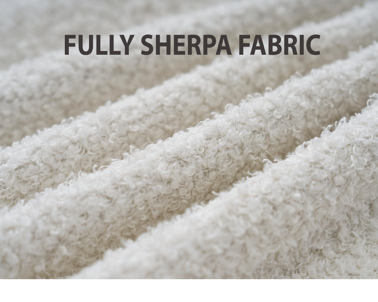 VanAcc Sleeper Sofa, Sofa Bed- 2 in 1 Pull Out Couch Bed with Storage Chaise for Living Room, Sofa Sleeper with Pull Out Bed, White Boucle Couch VanAcc