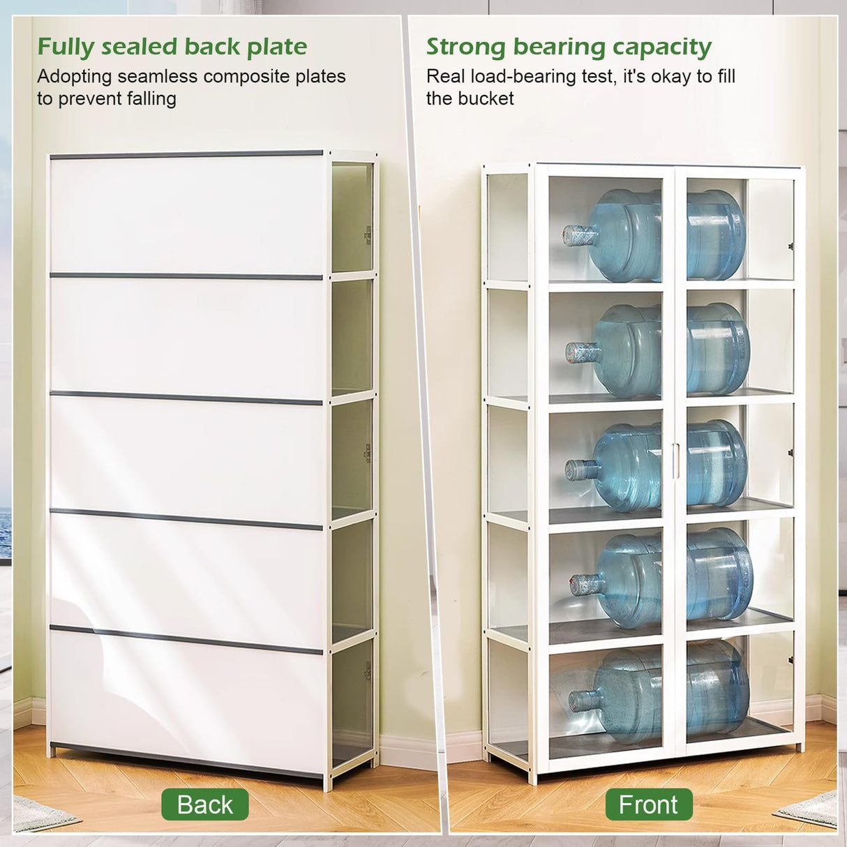 CMINAUS Curio Display Cabinet Display Cabinet with 5-Tier Storage Shelves,Storage Shelves with Acrylic Door Toy Organizers Rack Bookcase Display Cabinets for Collectibles Trophy Display Case CMINAUS