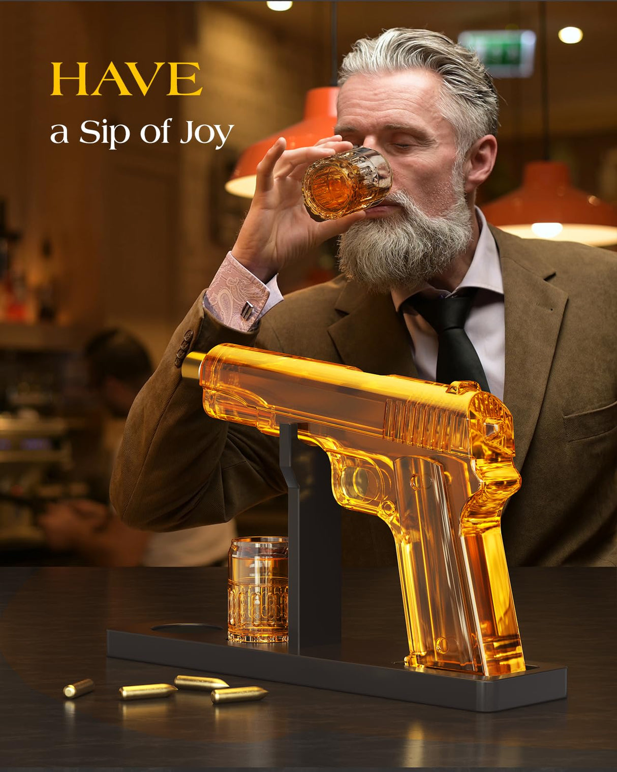 Gifts for Men Dad, 10.1 Oz Whiskey Decanter Set with 2 Glasses, Unique Dad Birthday Gift Ideas from Daughter Son, Personalized Liquor Dispenser for Liquor Scotch Bourbon Vodka The Wine Things