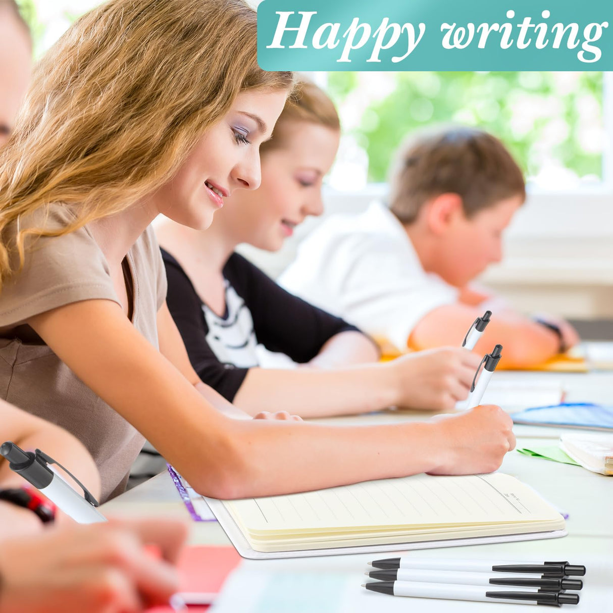 Honoson 9 Pcs Sublimation Journal Pen Set Include 3pcs A5 200 Pages Sublimation Journal 8.3''x 5.7'' White Journal 6 Pcs Sublimation Pens Stationery Supplies for Church Office Travel Supplies Honoson