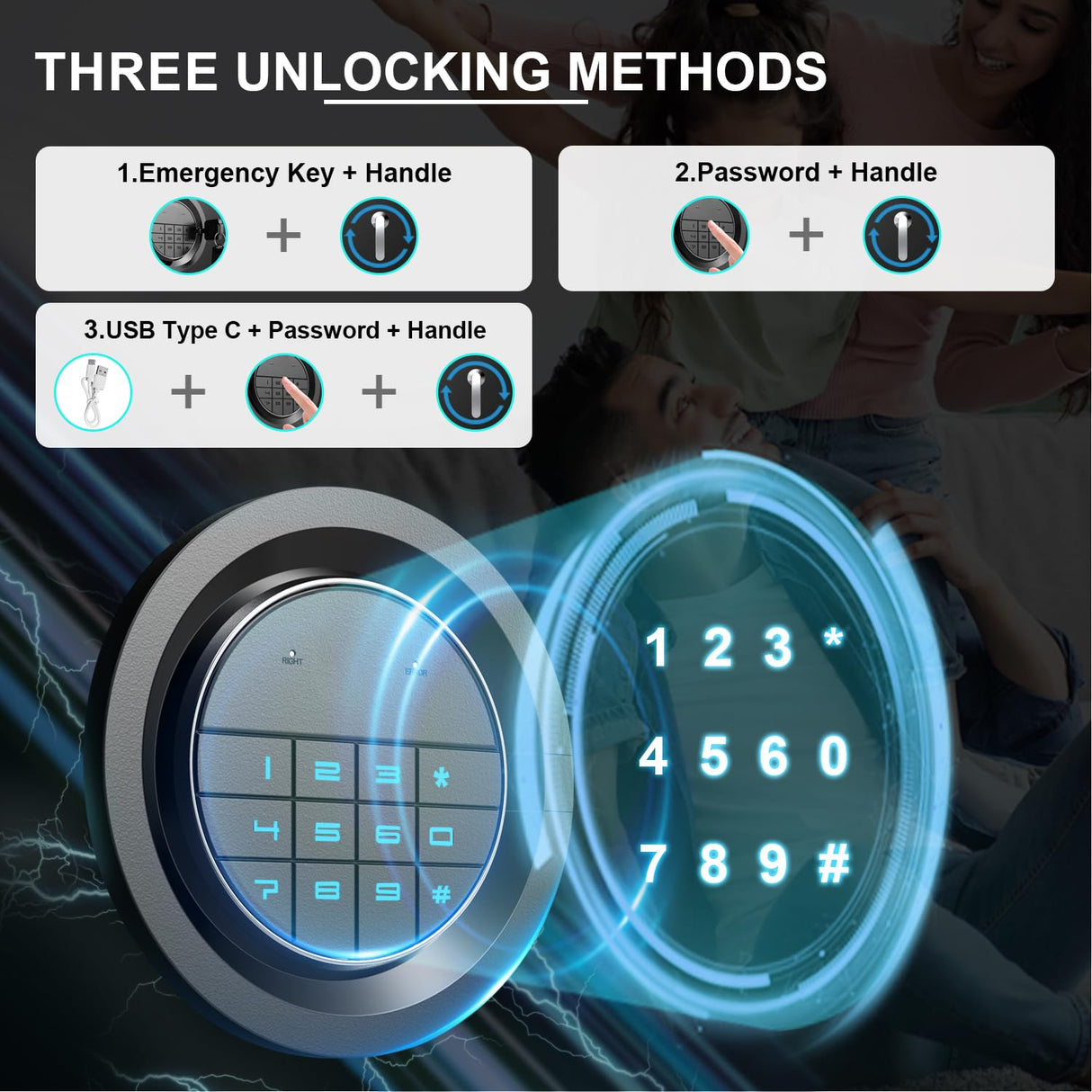 Emasme Gun Safe, Gun Cabinet 6-8 Gun Safe for Rifles and Pistols, Rifle Safe Gun Locker Gun Storage with Adjustable Shelves for Long Gun and Shotgun Rifle Safes for Home (All in one 6-8 Guns Digital) Emasme