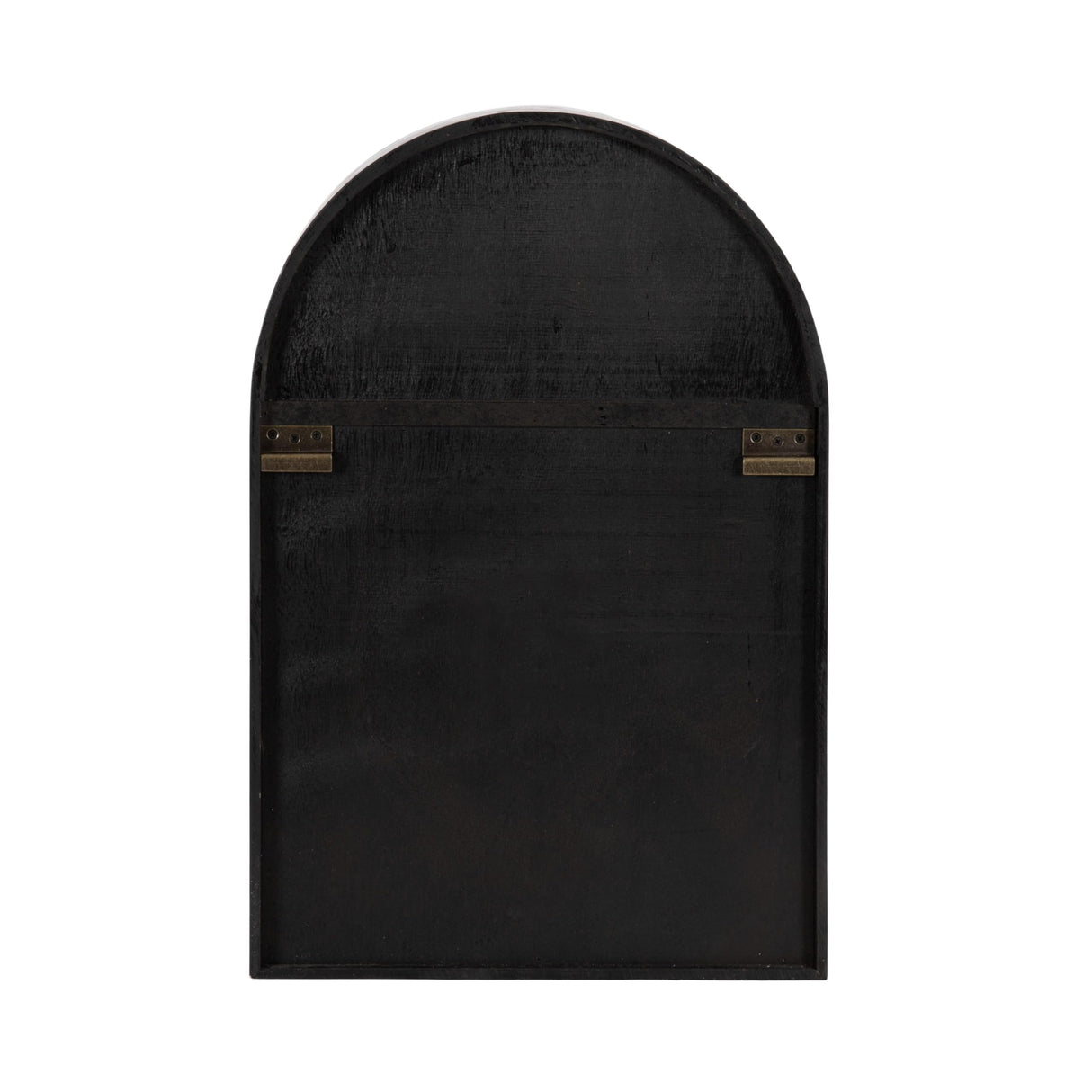 Kate and Laurel Megara Decorative Wooden Hanging Arched Wall Cabinet with Door for Open Storage; 16 x 6 x 24; Black and Natural Wood; Wooden Floating Wall Bathroom Cabinet for Above Toilet Storage Kate and Laurel