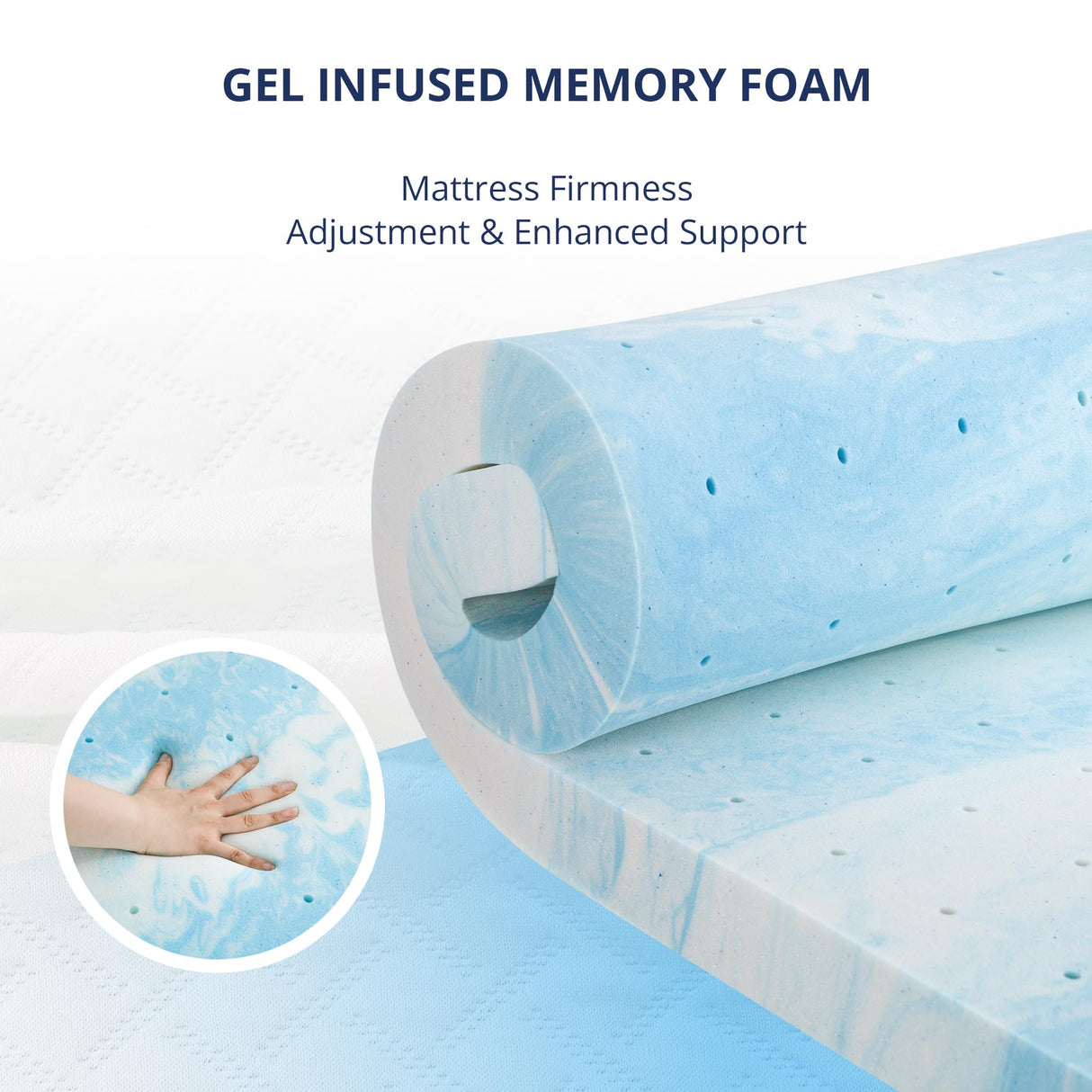 4 Inch Gel Memory Foam Mattress Topper King Size, Cooling Bed Topper for Pressure Relief with Removable Breathable Soft Cover, CertiPUR-US Certified EGOHOME