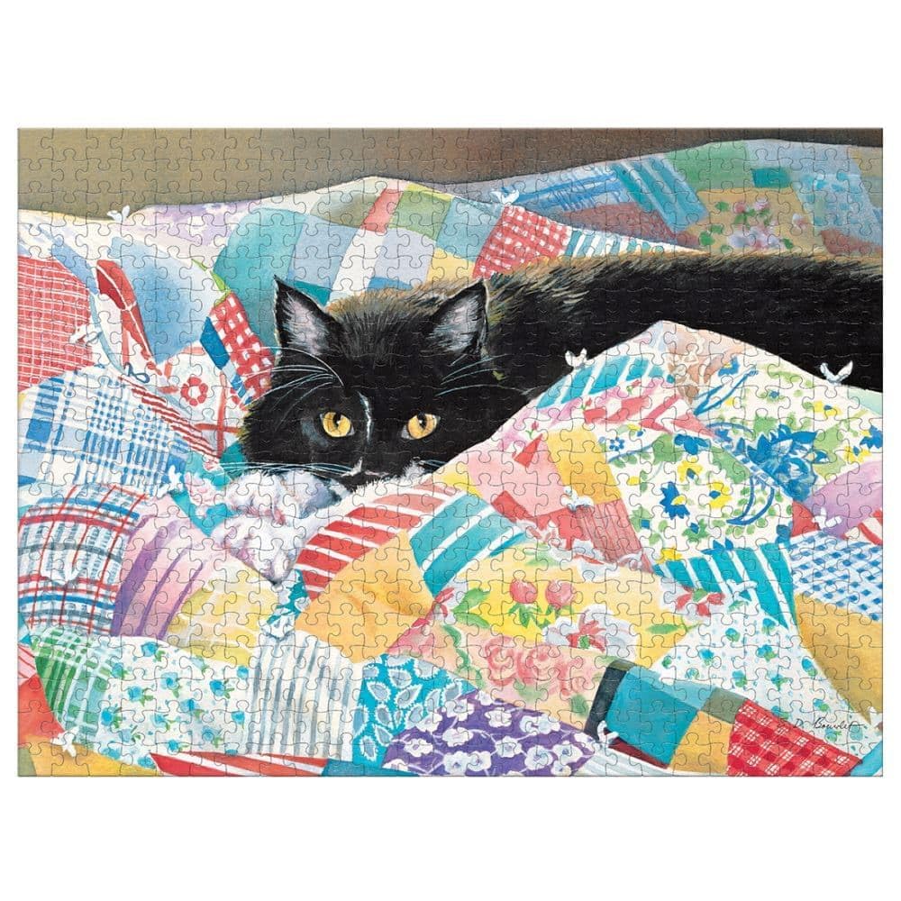 LANG Grandma's Quilt Cat 500 Piece Jigsaw Puzzle Lang