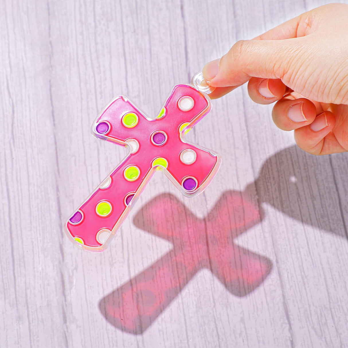 Poen 28 Sets Religious Cross Suncatchers Craft Kits for Kids DIY Christian Window Paint Art Kit Sunday School Sun Catcher Ornaments Decor for Kids Classroom Vbs Activities Party Favors Poen