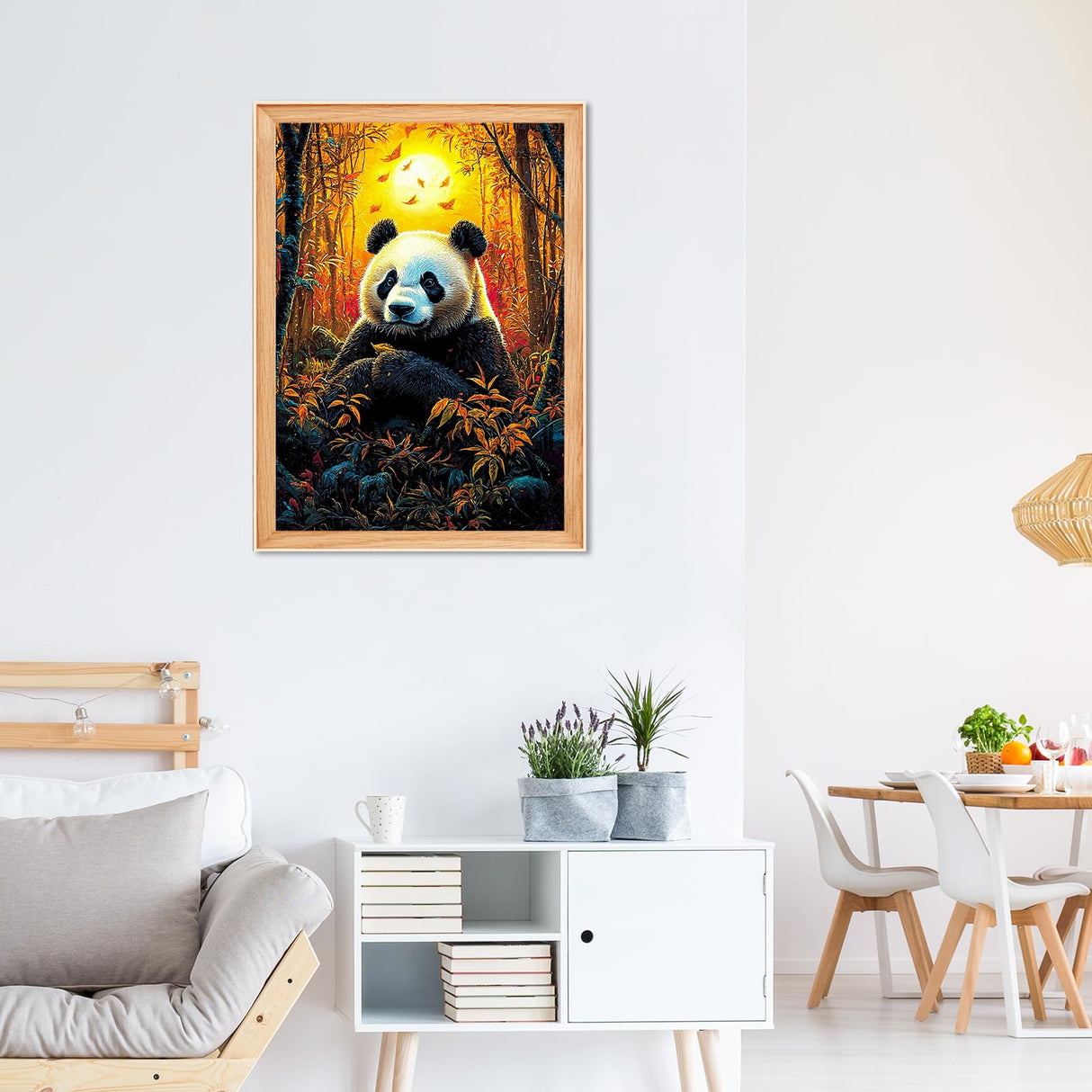 RICUVED Diamond Art Painting Kits for Adults, Panda Diamond Painting Kits 5D Animal Diamond Art Kit for Beginner, Diamond Painting Full Round Drill Art and Crafts for Gift Decor 30x40cm RICUVED