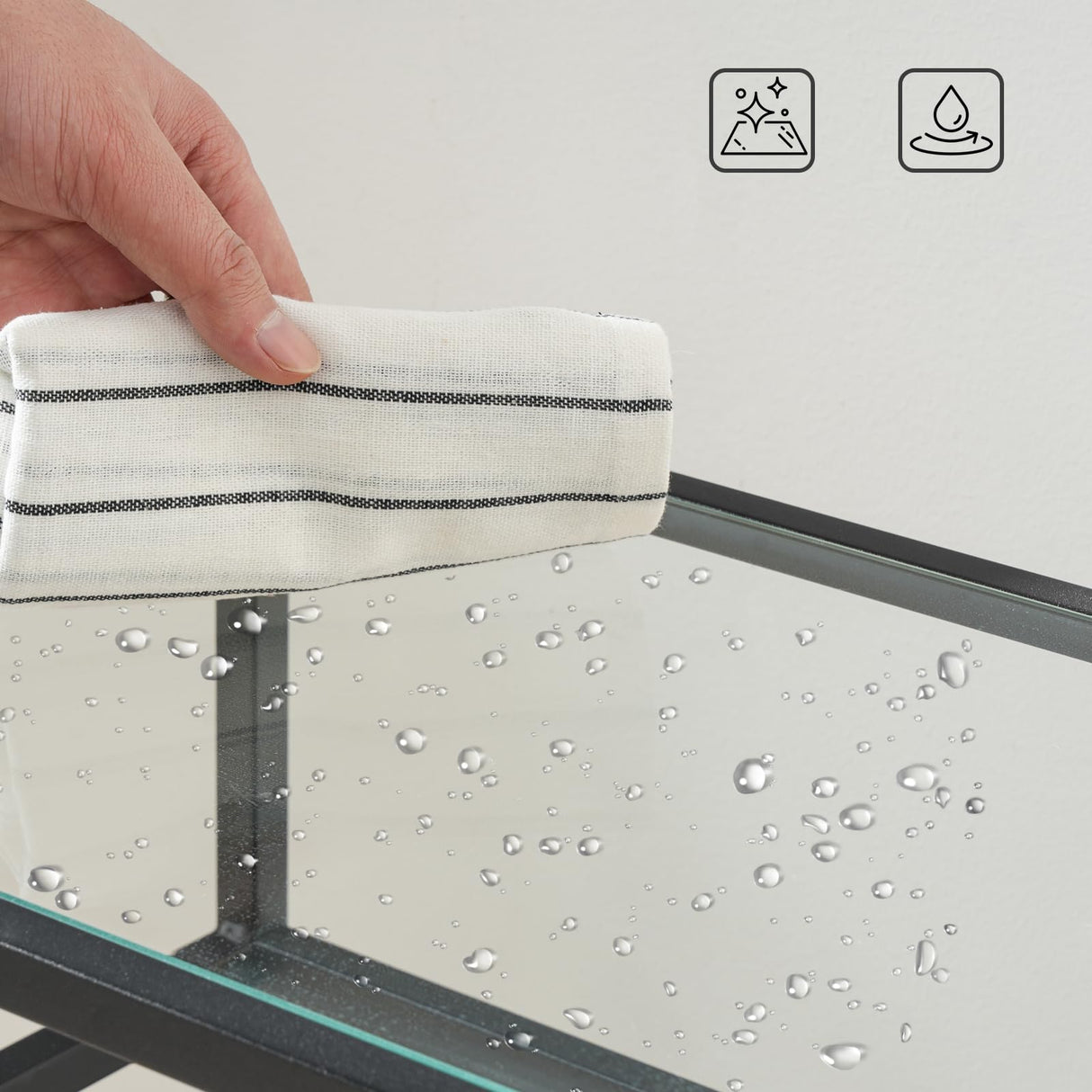 HOOBRO 3-Tier Bookcase, Tempered Glass Bookshelves, Record Storage Rack with Side Fence, Storage Shelves for Bathroom, Slim Shelving Unit for Living Room, Home Office, Black BK81CJ01 HOOBRO