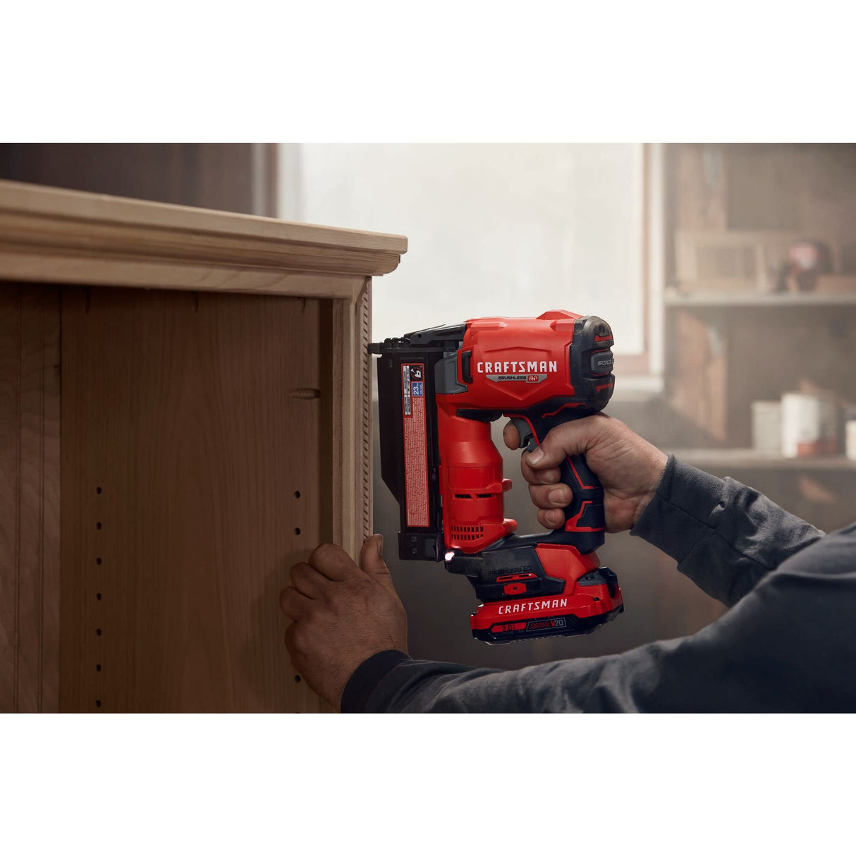 CRAFTSMAN V20 Pin Nailer Kit, 23 Gauge, Cordless, Battery and Charger Included (CMCN623C1) CRAFTSMAN