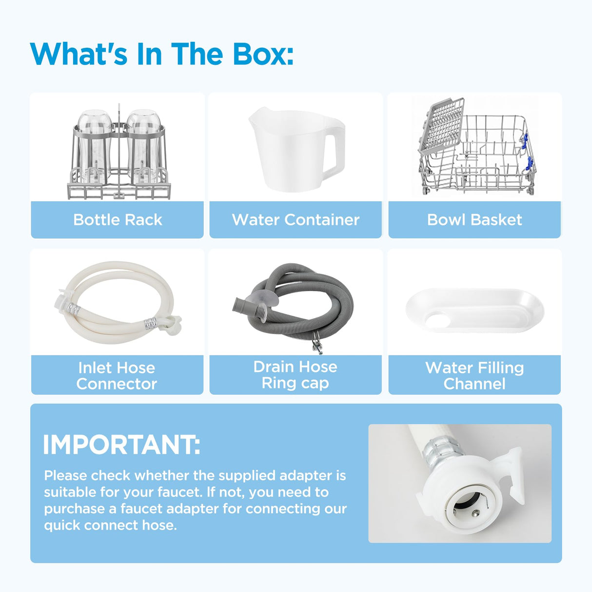 Midea MDC17P4CWW Portable Countertop Mini 5L Built-in Water Tank, No Hookup Needed, 360° Dual Spray,High-Temp steam wash, Dishwasher for Apartments& RVs, White Midea