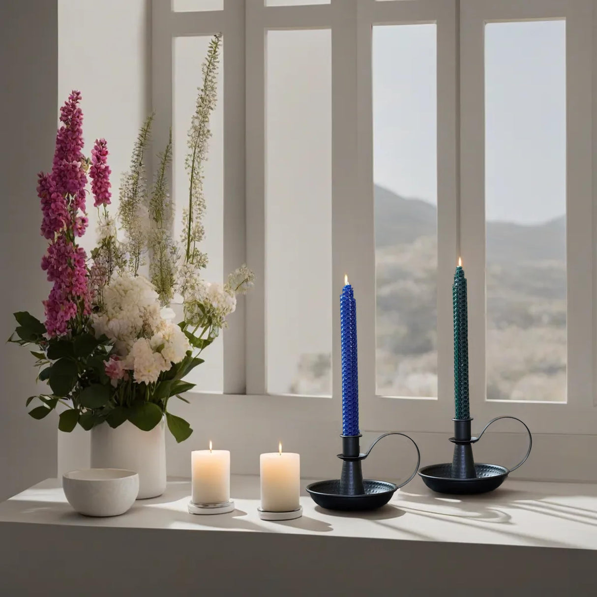 AlsoLife Retro Iron Taper Candle Holder,Black Candlestick Holders Candlelight Stand for Farmhouse Decor Home Wedding Party Table Decoration(2pcs) AlsoLife