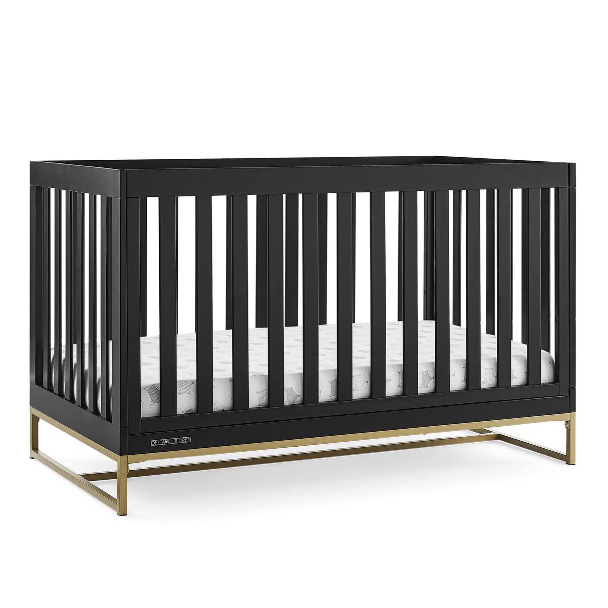 Delta Children Jade 4-in-1 Convertible Crib - Greenguard Gold Certified, Ebony/Bronze Delta Children
