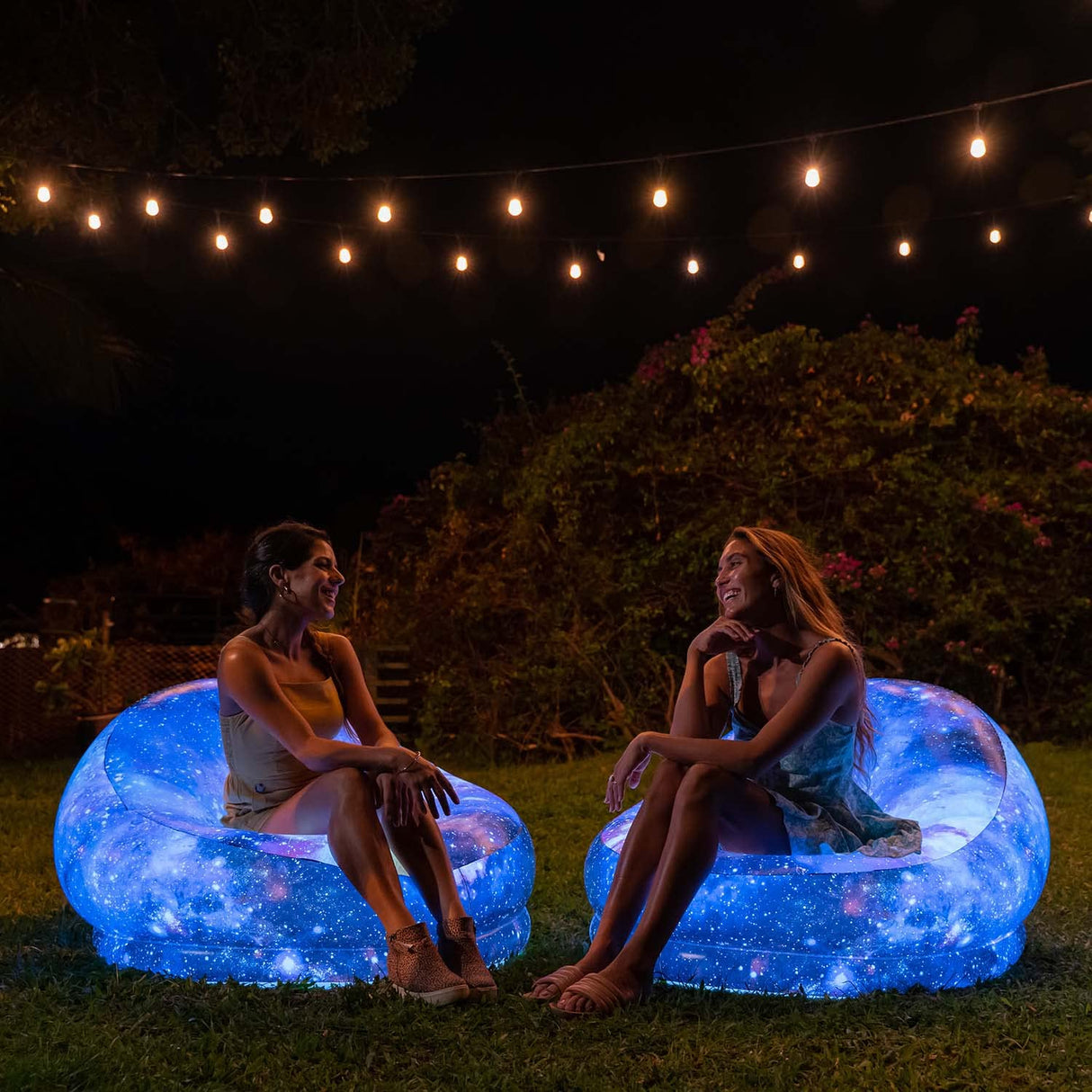 Air Candy Illuminated Inflatable LED Chair (Galaxy Chair Hubble Telescope LED Illuminated Game Chair) Air Candy