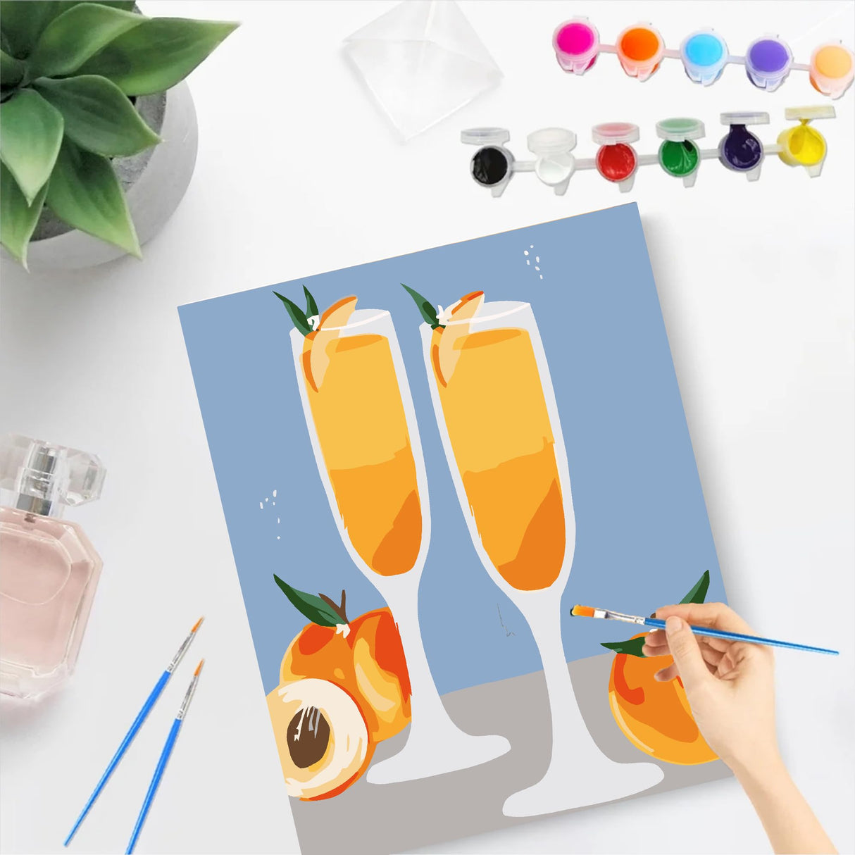 F.NIMAGOP 6 Pack Paint by Numbers Kit for Adults Beginners,DIY Acrylic Paint by Number Kits On Canvas Without Frame,Cocktail Adult Paint by Number for Home Wall Decor 7.8x11.8inch F.NIMAGOP