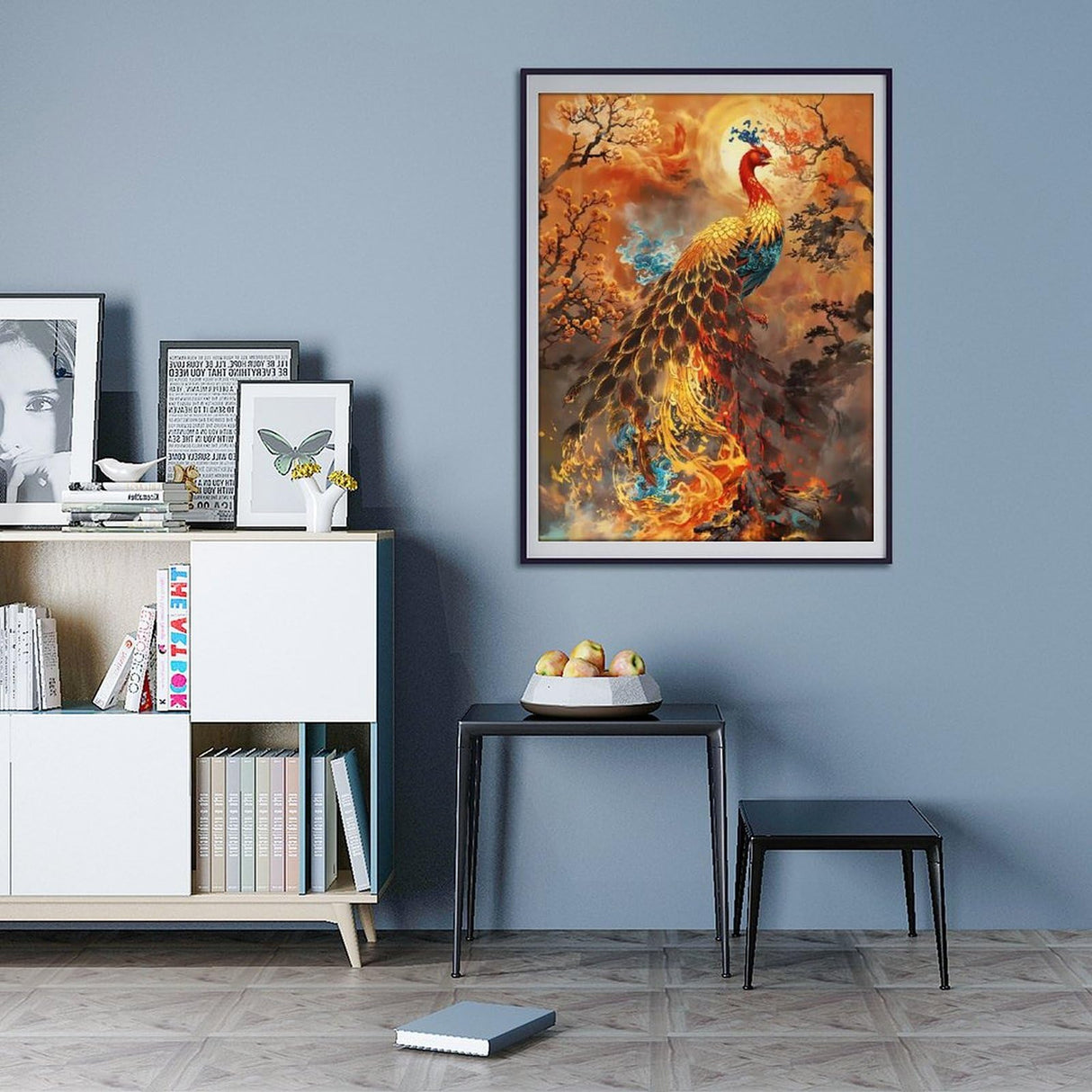 Fabioyar Diamond Art Kits for Adults - Frameless Phoenix Blossoms Golden Hues Art 5d Diamond Painting Kits for Adults Beginners for Home Wall Decor 12 X 16 Inch Fabioyar