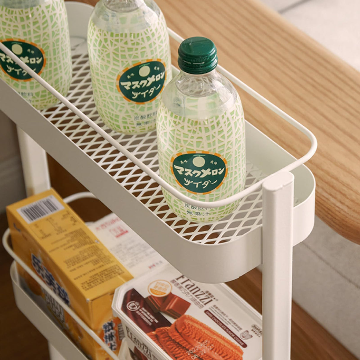 Wayshome Rolling Storage Cart, 3 Tier Bathroom Organizer Mobile Shelving Unit, Metal Utility Cart Tower Rack for Kitchen Laundry Narrow Places(Fully Assembled Furniture, Black) Wayshome