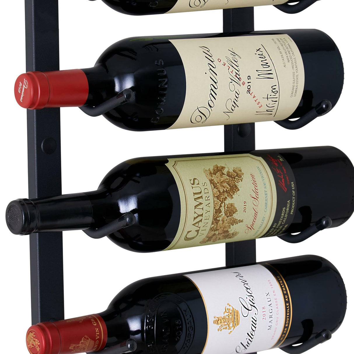 Wine Enthusiast N'FINITY 9 Bottle Wall Mounted Metal Wine Rack – Label Forward Wine Rack with Easy Installation - 3' Tall, 1 Column Deep (Black) Wine Enthusiast