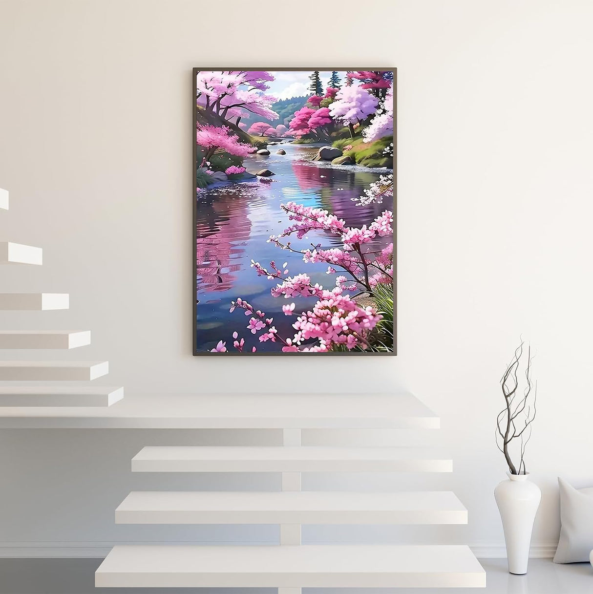 5D Diamond Painting Kits for Adults Beginners,Flower Lake Diamond Art Kit,DIY Full Round Drill Diamond Dot Gem Art Kits for Adults,Home Wall Decor 11.8x15.7 Inch Acelii