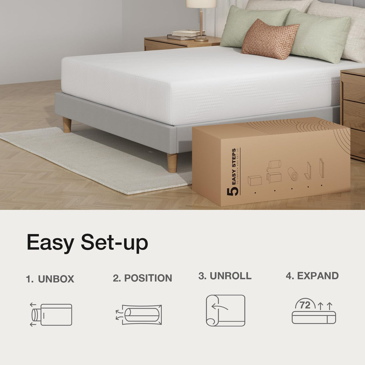 Novilla Queen Mattress, 10 Inch Queen Size Memory Foam Mattress in a Box, Gel Memory Foam Mattress for Comfort Sleep &Cooling Night Sleep, CertiPUR-US Certified Novilla
