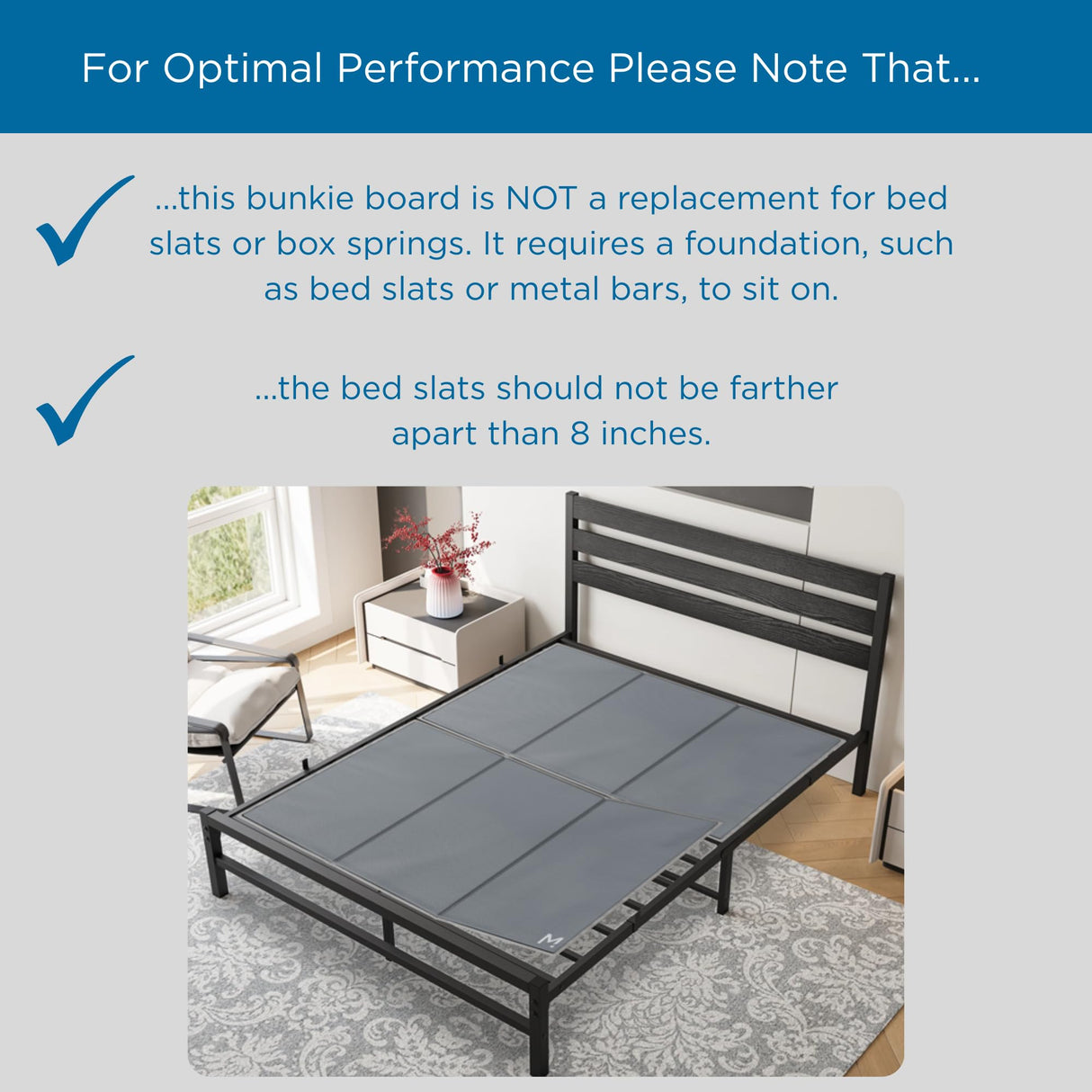Meliusly Premium 10mm Bunkie Board Queen Size (60x80'') Patent Pending Low Profile Bed Board Design - Breathable, Noise Minimizing, Moisture Resistant Bunkieboards, Low Profile Bed Support Meliusly