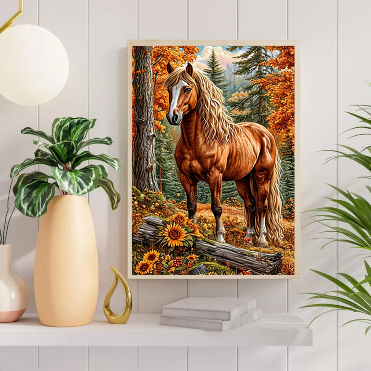 Auremi Horses Diamond Art Painting, Diamond Art Painting Kits, 5D Animals Diamond Art Kits, Full Drill Diamond Dots Paintings for Beginners, Diamond Art Painting Kits for Home 30x40 cm Auremi
