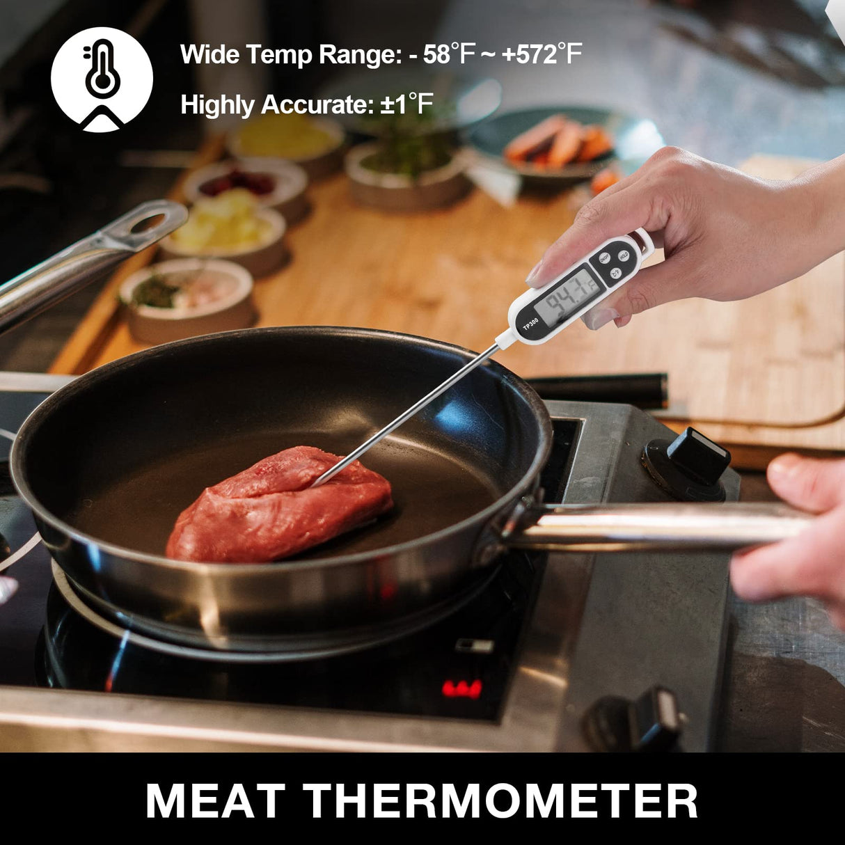 HAUSHOF Large Grilling Accessories, BBQ Grill Set, Heavy Duty Stainless Steel Barbecue Utensils with 16-1/2" Spatula, Brush, Fork, Tongs, Skewers, Thermometer, Bag, Ideal Gift, 15PCS HAUSHOF