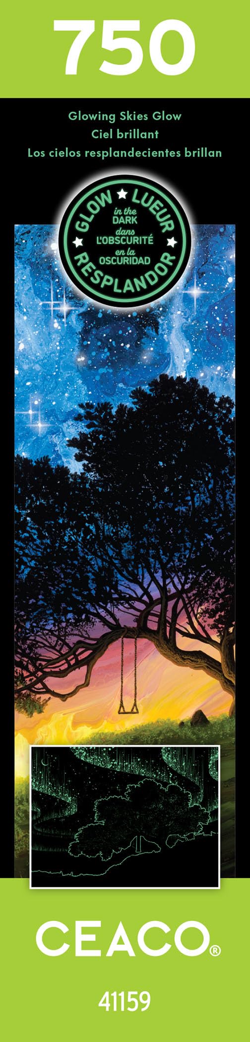 Ceaco - Glow in The Dark - Glowing Skies - 750 Piece Jigsaw Puzzle Ceaco