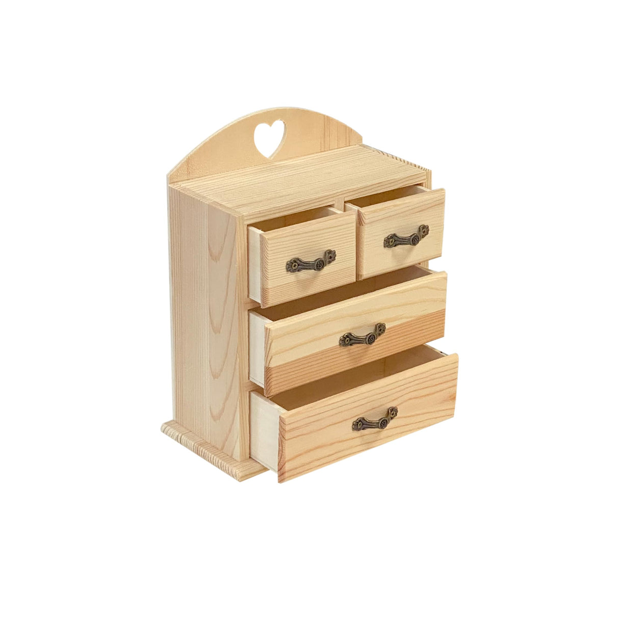 Pack of 2 Unfinished Wood box with Mini Drawers for Jewellery,Small Wooden Organizer Storage Box for Crafts Hobbies DIY Project Cregugua