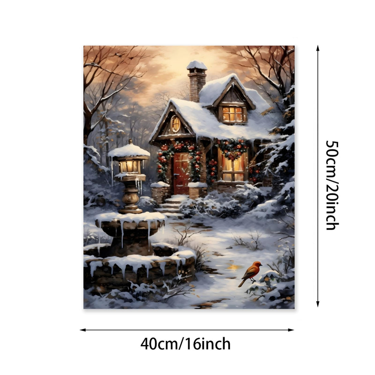 KXBAVPP Bird Snow Scene Paint by Number for Adults Beginner, Christmas 20x16 Inch DIY Adult Paint by Numbers, Winter Adults' Paint-by-Number Kits for Home Wall Decor KXBAVPP