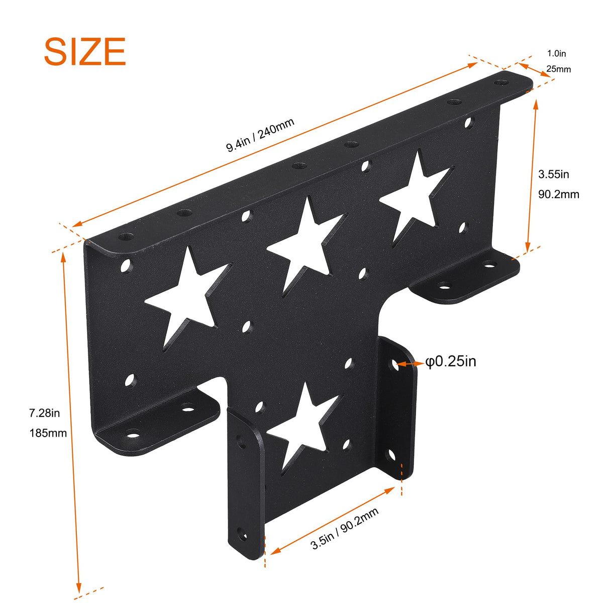 Wpbhk 4Pcs Heavy Duty Pergola Corner Brackets Extension 3-Way T Brackets for 4 x 4 Actual 3.5x3.5 Inch Post Bracket Pergola Gazebo Kit Wpbhk