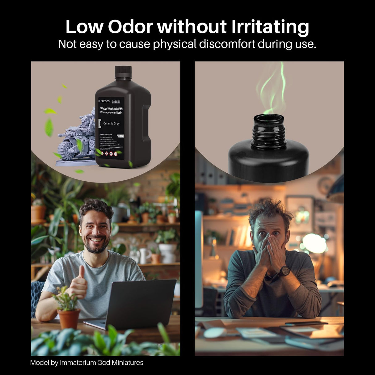 ELEGOO Water Washable 2.0 3D Printer Resin Beige 2KG, Low Shrinkage High Durability 395-405nm Fast Curing 3D Printing Liquid, High Strength and Toughness Resin for LCD/SLA/DLP Resin Printers ELEGOO