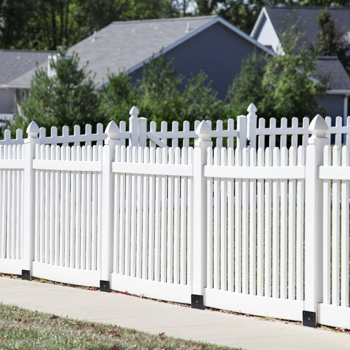 XYADX Concrete Fence Post Base 4x4 inches 4 Pack, Fence Post Anchor Holder Pergola Brackets XYADX