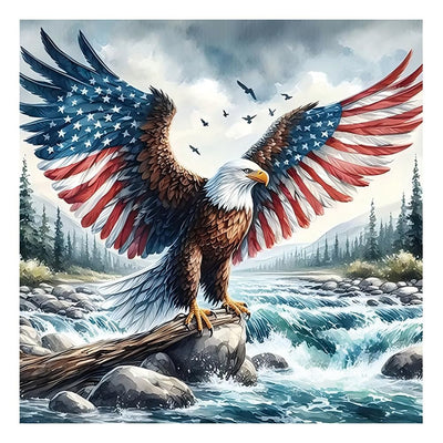 Kulvci Eagle Diamond Painting Kits for Adults, Round Full Drill Diamond Art Kits, 5D DIY Diamonds Crafts for Home Wall Decoration Gifts 12×12Inch