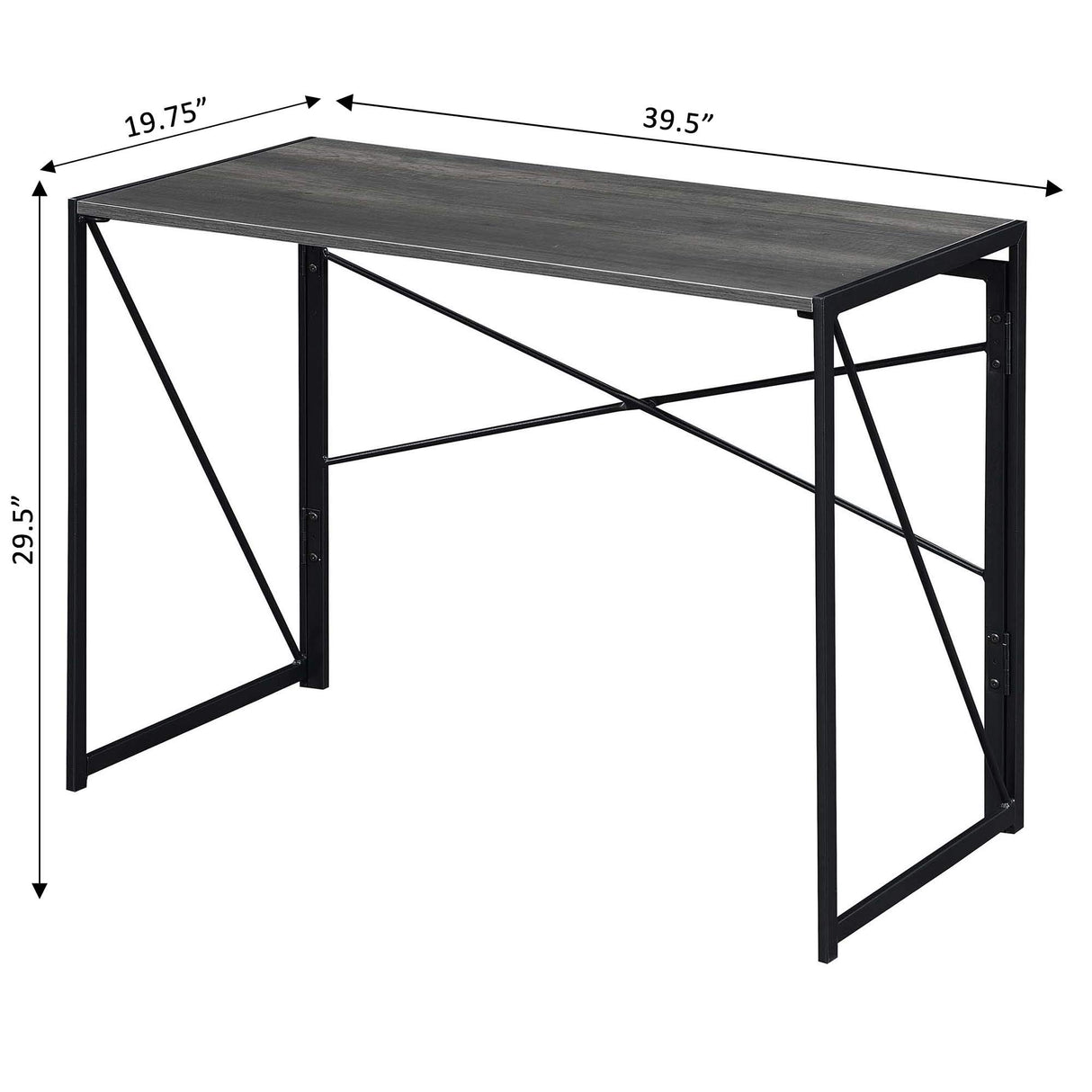 Convenience Concepts Xtra Folding Desk, Charcoal Gray/Black Convenience Concepts