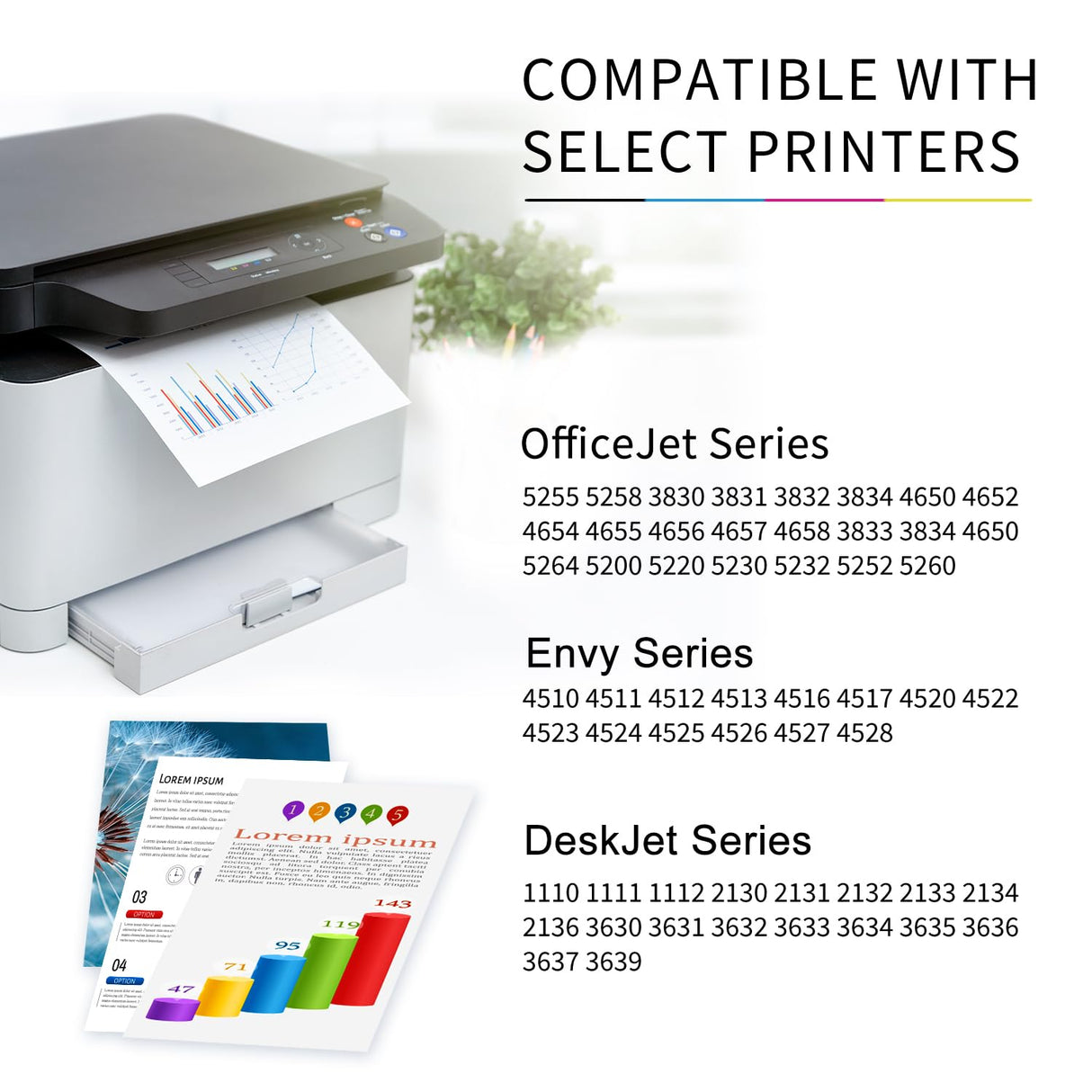 Ubinki 63XL Ink Cartridge Combo Pack Replacement for HP Ink 63 63XL Black and Color to Envy 4520 4512 4510 Officejet 4650 5258 5200 3830 5255 4655 4652 5252 Deskjet 3630 3632 2132 1112 Printer | HP63 Ubinki