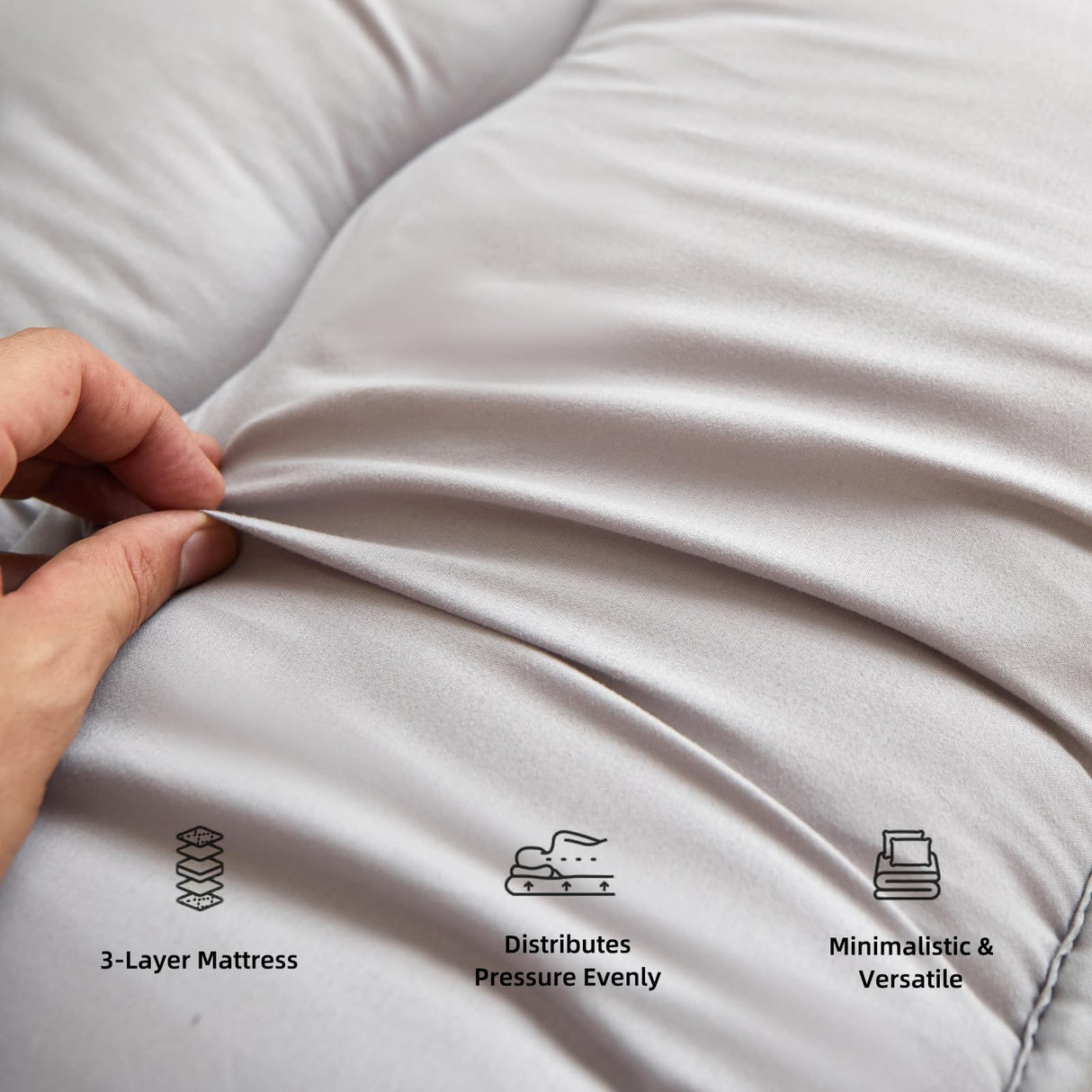 ASANEST Japanese Floor Mattress Futon Mattress,100% High Density Comfortable Foam, Thicken Tatami Mat Sleeping Pad,Roll Up Sleeping Pad ASANEST