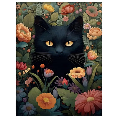 Cat Paint by Numbers for Adult, Cat Paint by Numbers Kit for Adults Beginners, DIY Flower Acrylic Painting on Canvas for Home Wall Art Decor 16x20 Inch