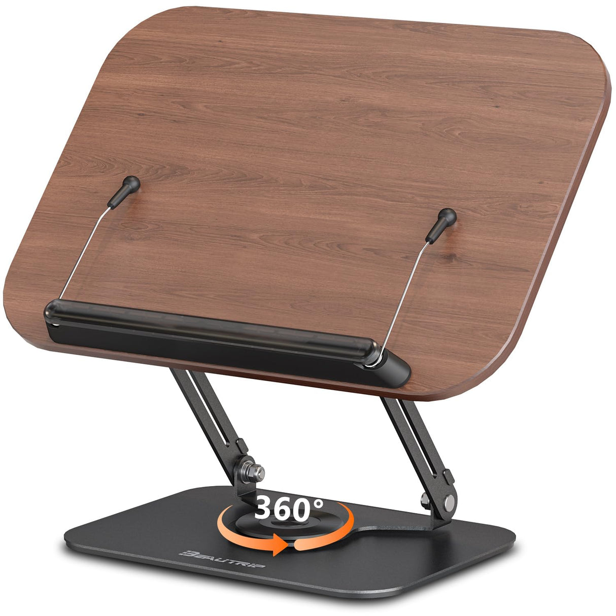 BEAUTRIP Book Stand for Reading, Foldable Book Holder for Desk Hands Free, Display Stand for Office, Kitchen, Cookbooks, Textbook, Recipe, Magazines, Tablets and Laptops with 360° Rotating Base BEAUTRIP