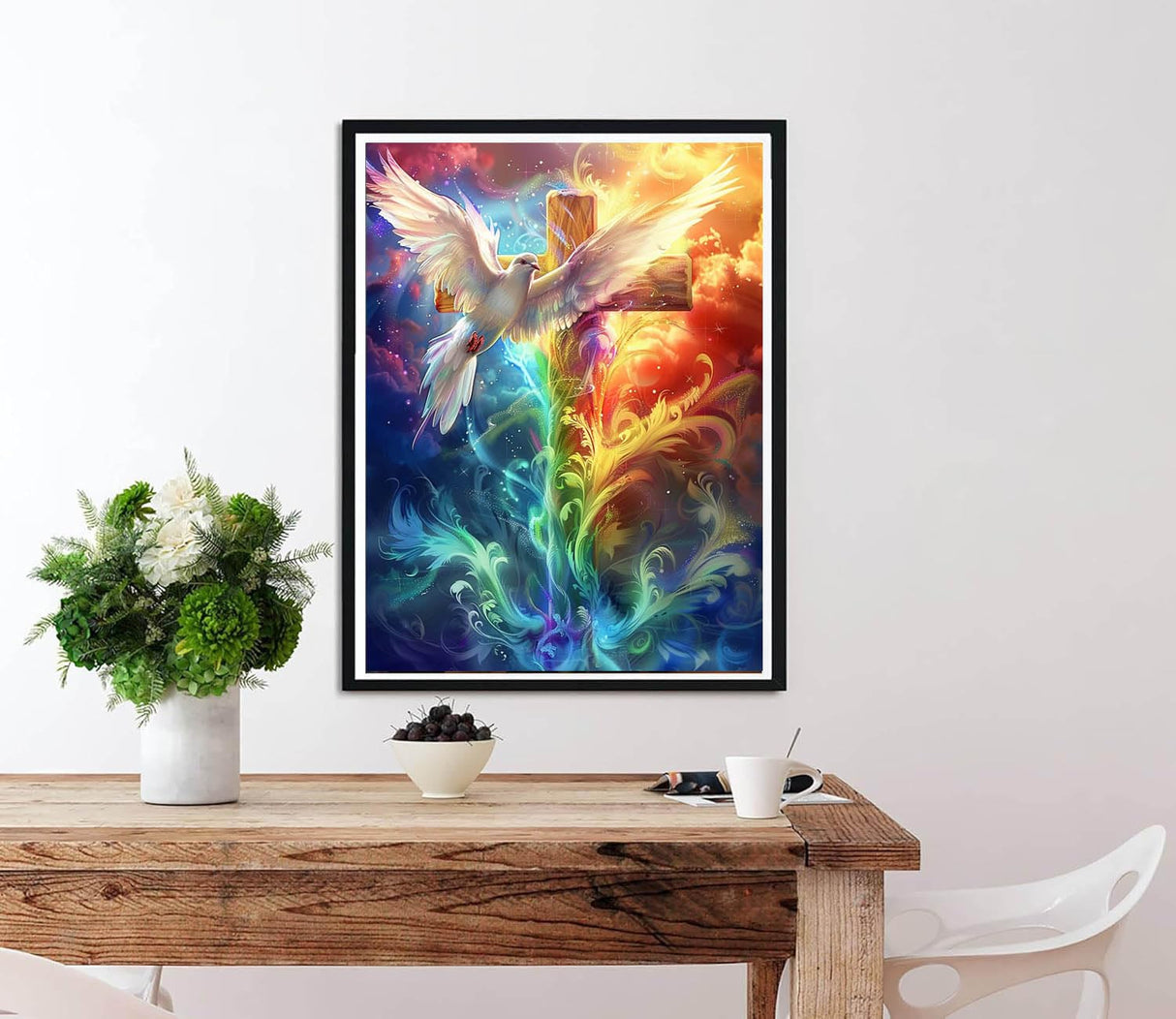 Diymood Paint by Numbers for Adults Cross, DIY Oil Painting Christ Acrylic Paint by Number Kits for Kids Adults Beginner for Home Wall Decor 16x20 inch Diymood