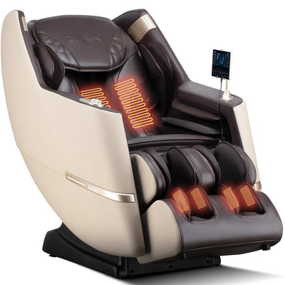 iBooMas Massage Chair, 2025 SL-Track Zero Gravity Shiatu Massage Chairs Full Body Recliner, APP, Touch Screen, Foot Rollers, Airbags, Bluetooth, Body Scan, Thai Stretch(Brown)