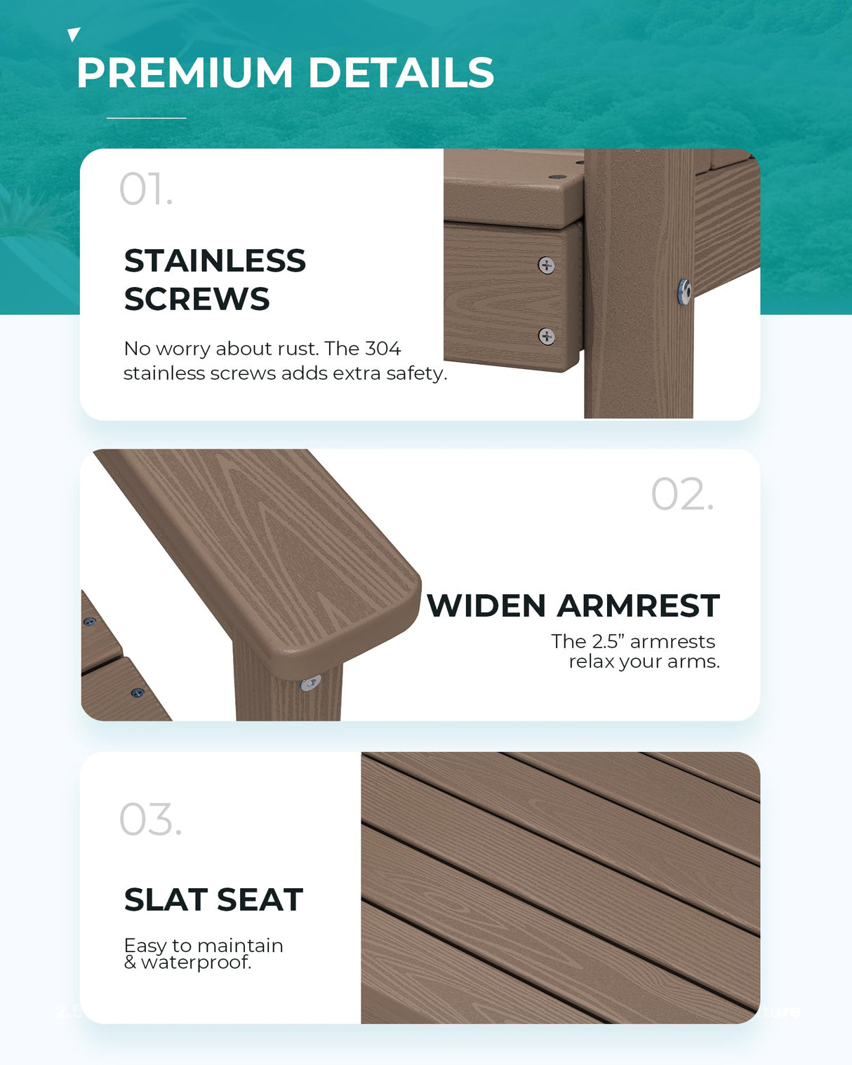 SERWALL Dining Table Chairs Set for 6,67" Extended Large Dining Table with 6 Chairs, 7 Piece HDPE Dining Set for Home, Kitchen, Dining Room, Coffee SERWALL