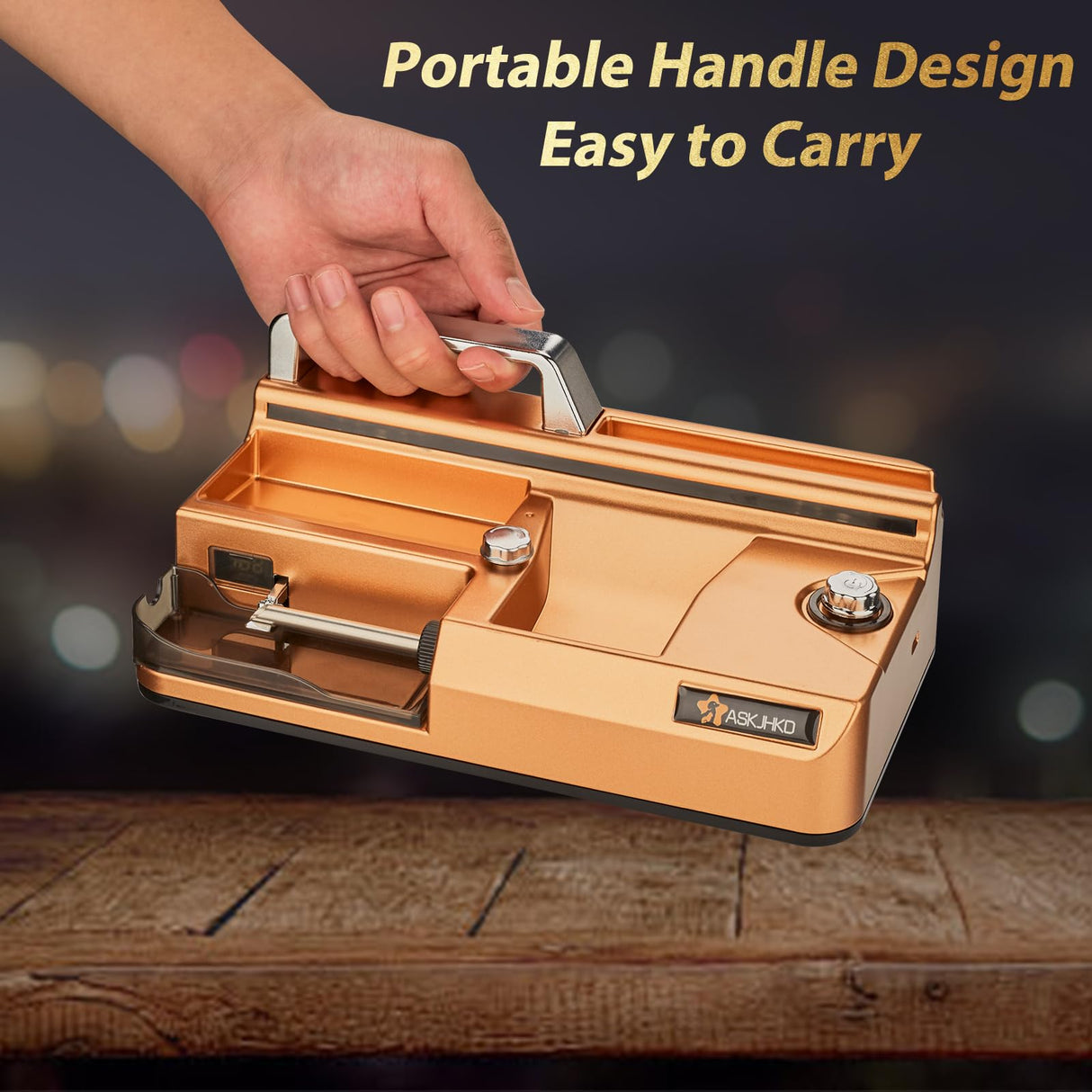 Electric Cigarette Rolling Machine, Automatic Cones Loader, Mini Portable Pre Rolled Cones Filling Maker, Automatic Roller, 317A Gold ASKJHKD