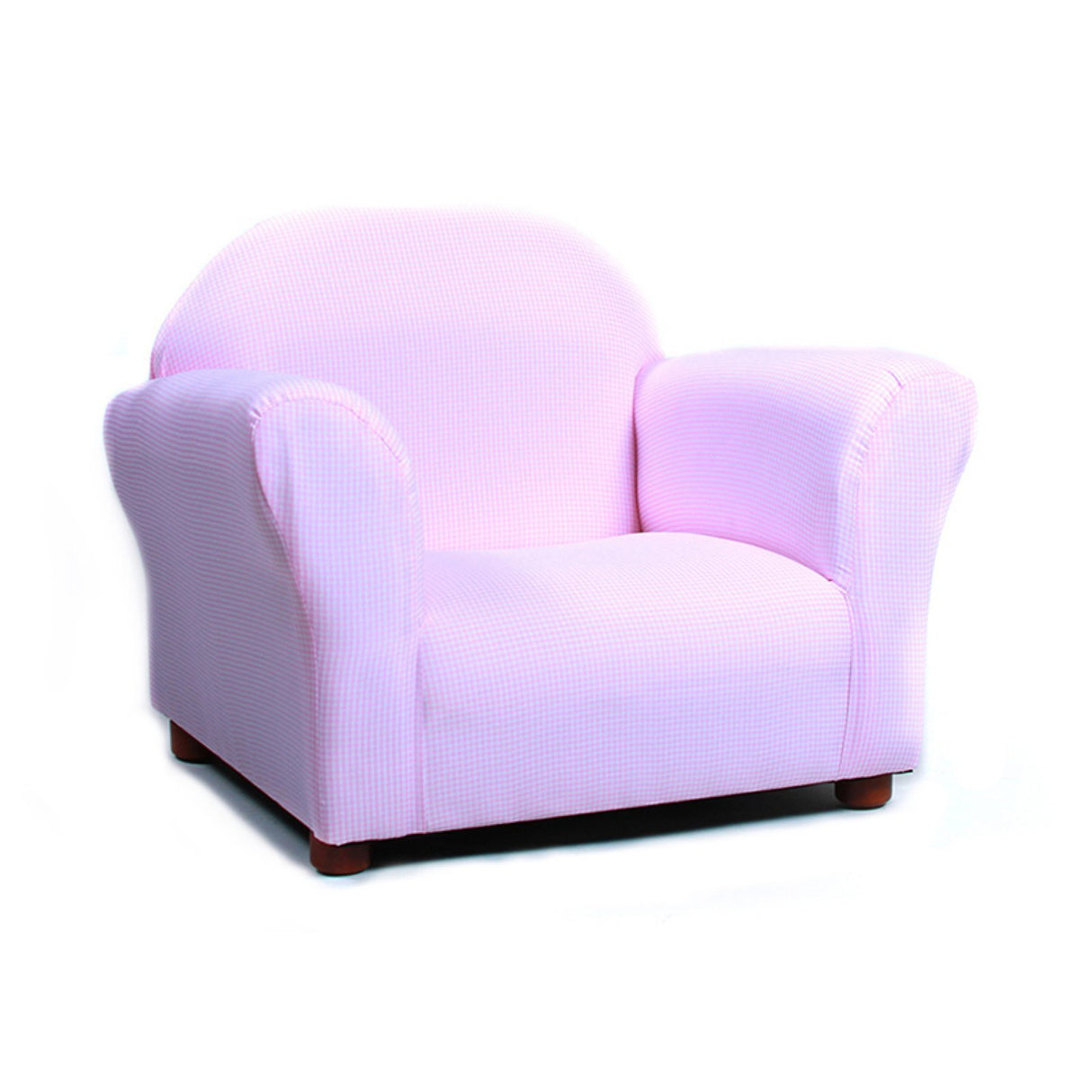 Keet Roundy Kid's Chair Gingham Kids Chair, Comfortable and Durable Kids Chair, Kids Armchair Easy to Coordinate, Kids Bedroom Chair, Comfy, Ages 2-5 Years, Kid Sofa Chair, Brown Keet